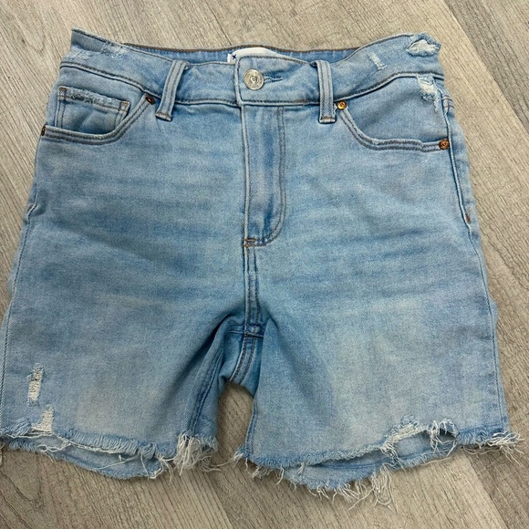 Paige Sarah Longline Denim Shorts - Size 25 - Picture 2 of 6